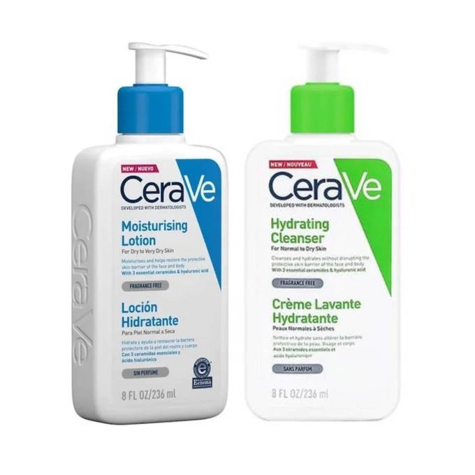 Cerave Moisturising Lotion & Hydrating Facial Cleanser 8 Fl Oz/ 236ml